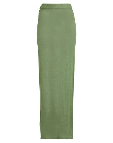 Kontatto Woman Maxi Skirt Military Green Size Onesize Linen, Polyamide In Green
