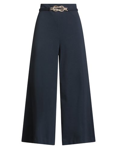 Double C Woman Pants Navy Size 6 Cotton, Polyamide, Elastane In Blue