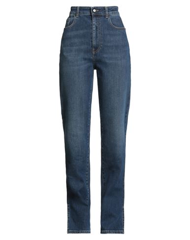 Fabiana Filippi Woman Jeans Blue Size 12 Cotton, Elastane In Blue