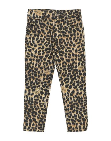 Miss Blumarine Toddler Girl Pants Beige Size 5 Cotton, Elastane In Animal Print