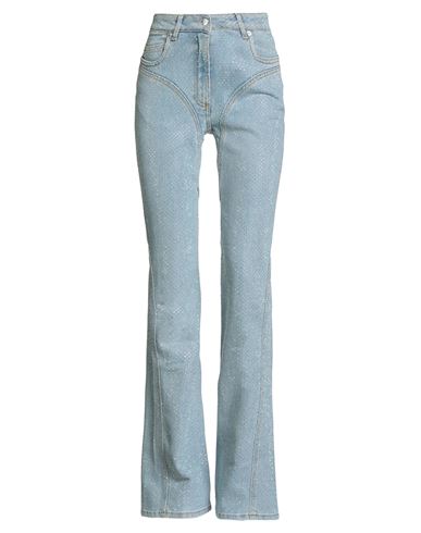 Mugler Woman Jeans Blue Size 6 Cotton, Elastomultiester In Blue