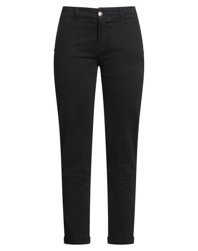 Operà Woman Pants Black Size 12 Cotton, Elastane In Black