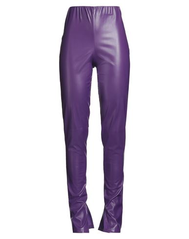 Giulia N Couture Woman Pants Purple Size S Polyurethane In Purple