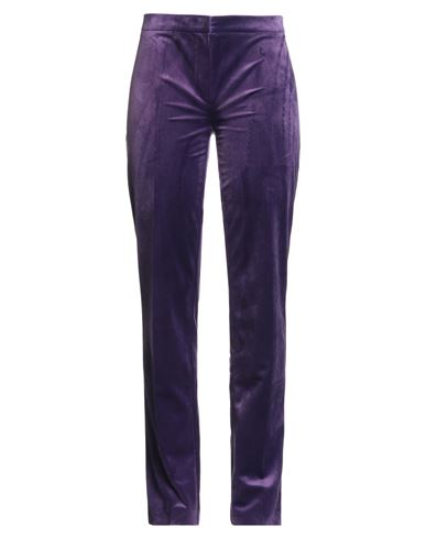 Daniela Drei Woman Pants Purple Size 16 Polyester In Purple