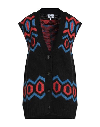 Ganni Woman Cardigan Black Size S/m Organic Wool In Black