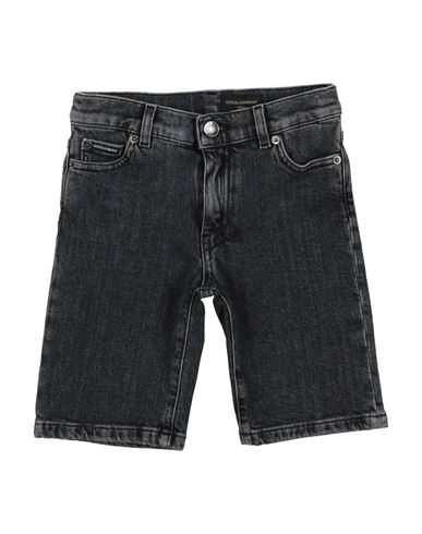 Dolce & Gabbana Toddler Boy Denim Shorts Black Size 4 Cotton, Elastane In Black