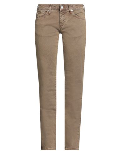 Jacob Cohёn Woman Jeans Military Green Size 28 Cotton, Lycra In Brown