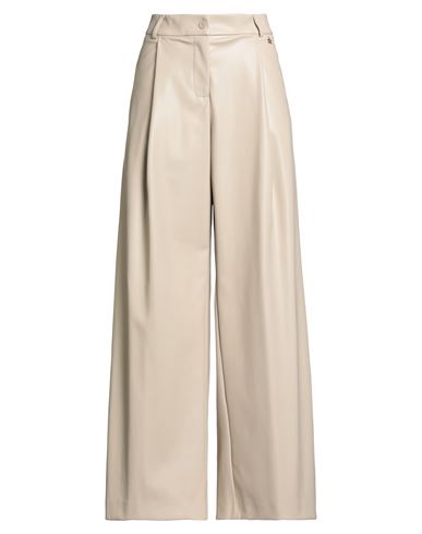 Souvenir Woman Pants Beige Size L Polyurethane, Polyester In Neutral