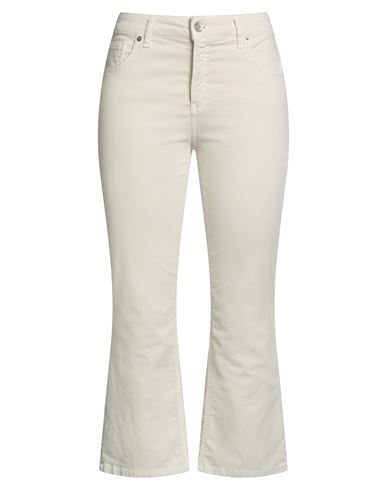 White Wise Woman Pants Ivory Size 8 Cotton, Elastic Fibres In Neutral