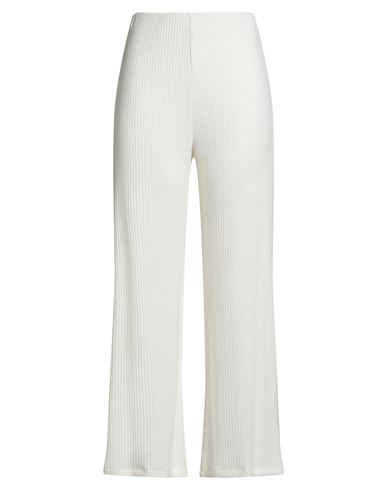 Haveone Woman Pants Off White Size M Viscose, Polyester, Polyamide, Elastane In White