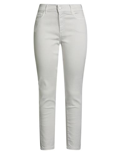 Marella Monochrome Woman Jeans Light Grey Size 10 Lyocell, Cotton, Polyester, Elastane In White