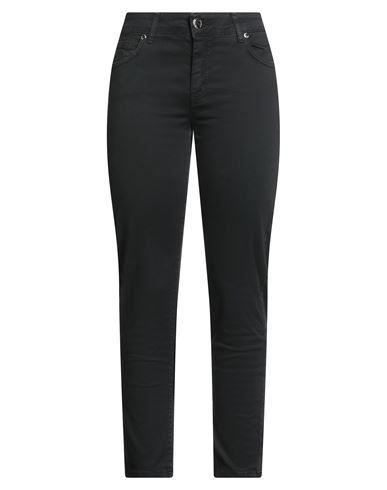 Siste's Woman Pants Black Size 12 Cotton, Elastane In Black