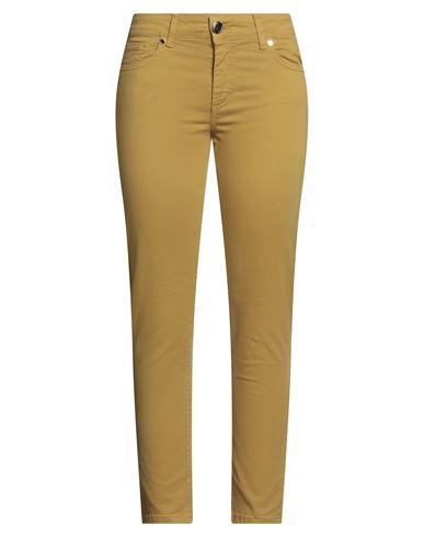 Siste's Woman Pants Mustard Size 10 Cotton, Elastane In Brown