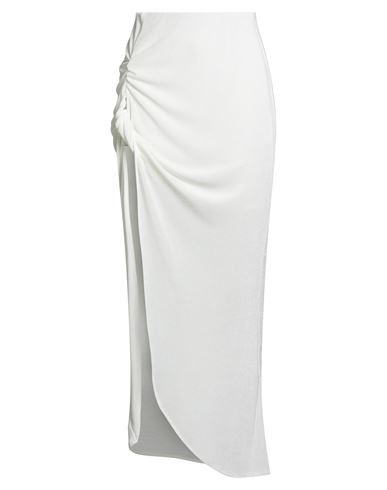 Haveone Woman Maxi Skirt White Size M Polyester, Elastane In Multi