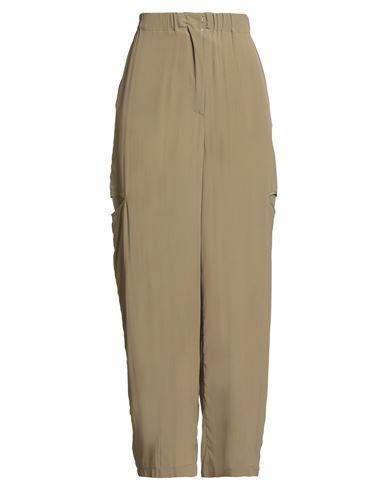 Hache Woman Pants Military Green Size 6 Acetate, Silk In Green