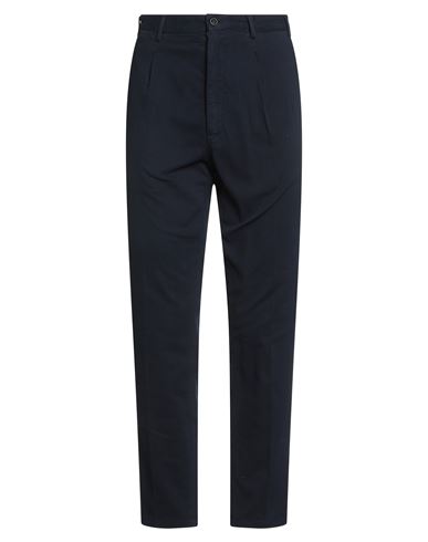Drumohr Man Pants Midnight Blue Size 40 Cotton, Elastane In Blue