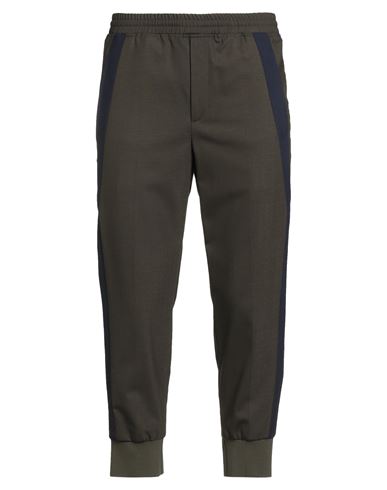 Neil Barrett Man Pants Military Green Size 32 Polyester, Virgin Wool, Elastane In Black