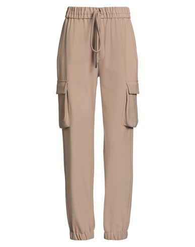 Antonelli Woman Pants Sand Size 2 Polyester, Virgin Wool, Elastane In Brown