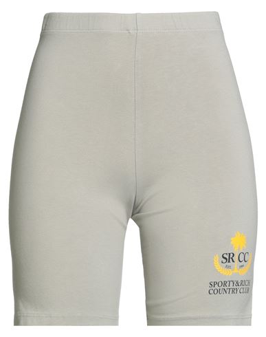 Sporty And Rich Sporty & Rich Woman Shorts & Bermuda Shorts Sage Green Size M Cotton, Elastane In Gray