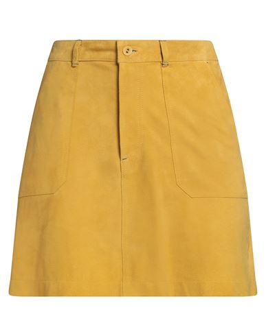 Maliparmi Malìparmi Woman Mini Skirt Mustard Size 8 Goat Skin In Yellow