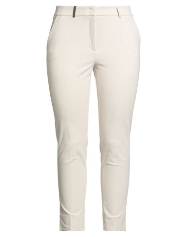 Peserico Woman Pants Cream Size 12 Cotton, Elastane In White