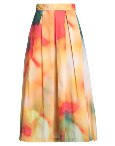 Department Five Department 5 Woman Midi Skirt Orange Size 27 Cotton In Multi