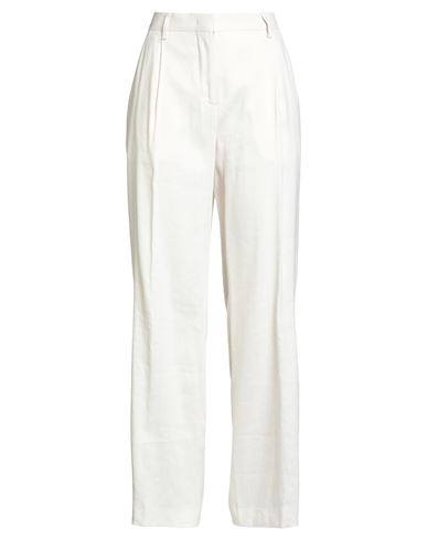 Lardini Woman Pants Ivory Size 10 Linen, Viscose, Elastane In White