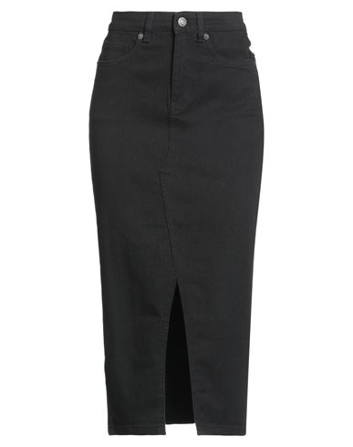 Only Blue Denim Woman Denim Skirt Black Size L Cotton, Polyester, Elastane In Brown