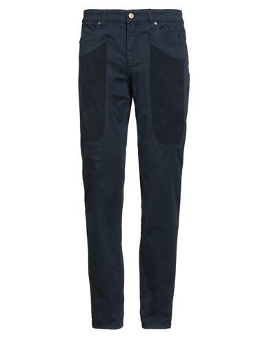 Jeckerson Man Pants Navy Size 35 Cotton, Elastane In Blue