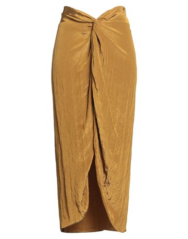 Federica Tosi Woman Maxi Skirt Khaki Size 6 Viscose, Polyamide In Multi
