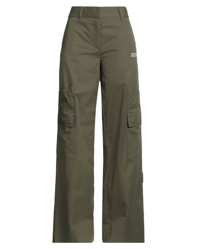 Off-white Woman Pants Military Green Size 4 Viscose In Green