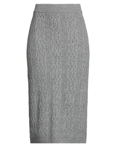 Selected Femme Woman Midi Skirt Light Grey Size S Nylon, Wool In Multi