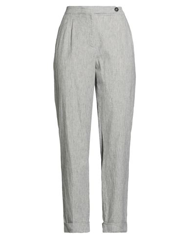 Massimo Alba Woman Pants Blue Size 4 Cotton, Linen, Elastane In Gray