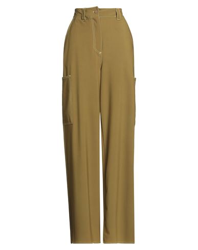 Sunnei Woman Pants Military Green Size M Polyester, Virgin Wool, Elastane In Green