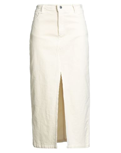 Rebel Queen By Liu •jo Woman Midi Skirt Cream Size S Cotton, Elastane In White