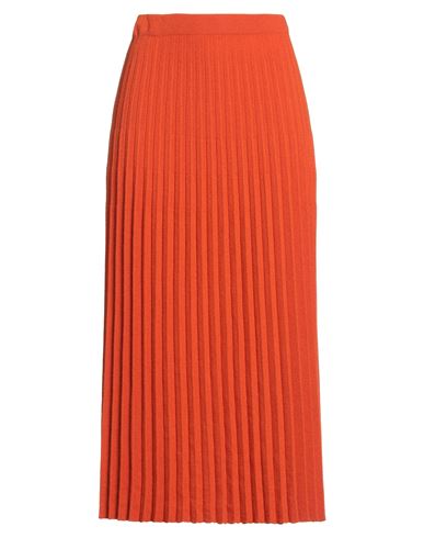 Compagnia Italiana Woman Midi Skirt Orange Size L Wool, Viscose, Polyamide, Cashmere In Red
