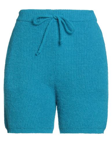 American Vintage Woman Shorts & Bermuda Shorts Azure Size L Polyamide, Merino Wool, Alpaca Wool In Blue