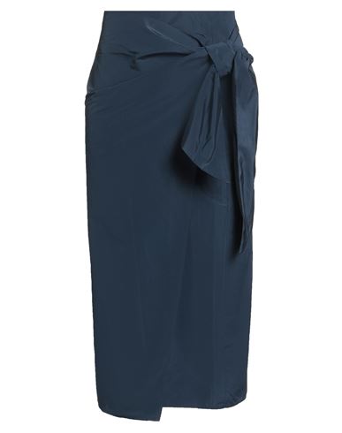 Weekend Max Mara Woman Midi Skirt Navy Size 4 Polyester, Cotton In Blue