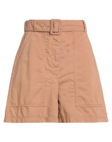 Weekend Max Mara Woman Shorts & Bermuda Shorts Camel Size 12 Cotton, Linen In Sand