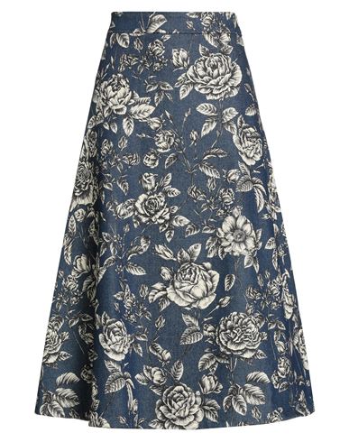 Oscar De La Renta Woman Denim Skirt Blue Size 14 Cotton, Elastane