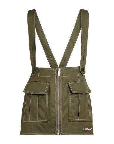 Off-white Woman Mini Skirt Military Green Size 10 Cotton In Green