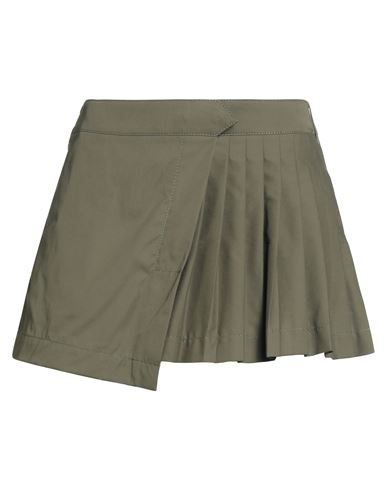Off-white Woman Mini Skirt Military Green Size 4 Cotton In Multi