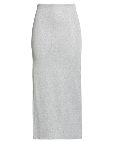 Off-white Woman Maxi Skirt Silver Size 10 Viscose, Polyamide, Metallic Fiber, Elastane In Silver