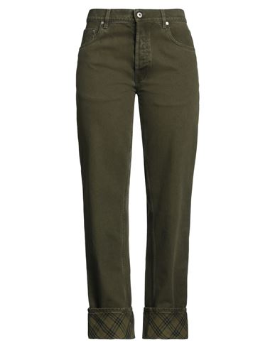 Burberry Woman Jeans Military Green Size 32 Cotton In Green