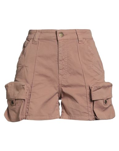Pinko Denim Woman Shorts & Bermuda Shorts Light Brown Size 4 Cotton, Elastane In Multi