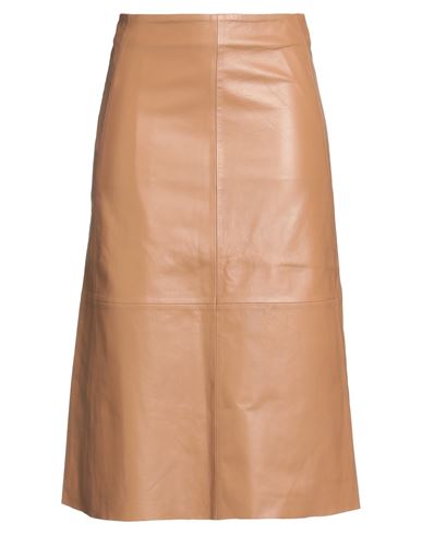 Bolongaro Trevor Woman Midi Skirt Camel Size L Sheepskin In Nude