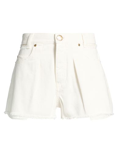 Pinko Denim Woman Denim Shorts White Size 25 Cotton