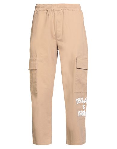 Disclaimer Man Pants Camel Size Xl Cotton, Elastane In Brown