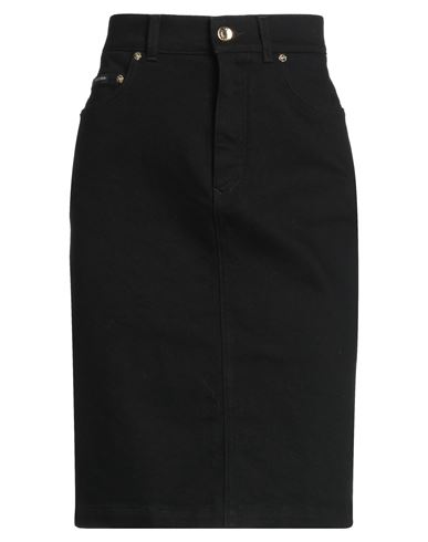 Dolce & Gabbana Denim Midi Skirt In Black
