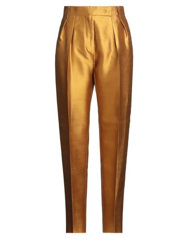 Max Mara Woman Pants Marigold Size 10 Silk, Cotton In Yellow
